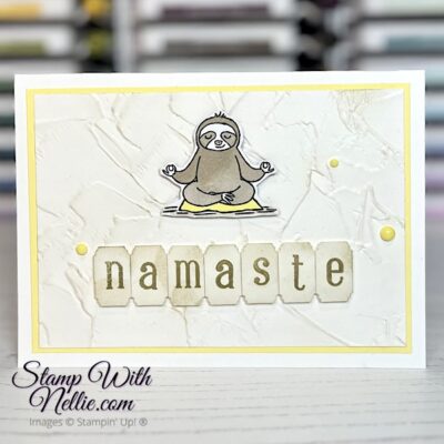 Cute Yoga Sloth card with Zoo Crew designer series paper