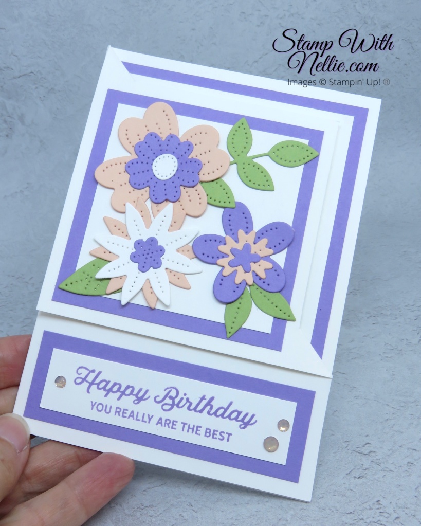 How to make a corner fold card with Stampin' Up! Pierced Blooms - Stamp ...