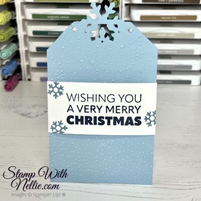 Christmas Gift Card Holder tutorial – Sparkling Snowflake tag topper sneak peek