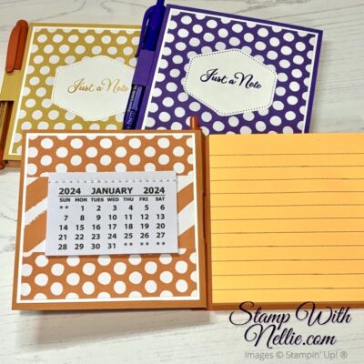 Sticky Note holder with pen & calendar – tutorial