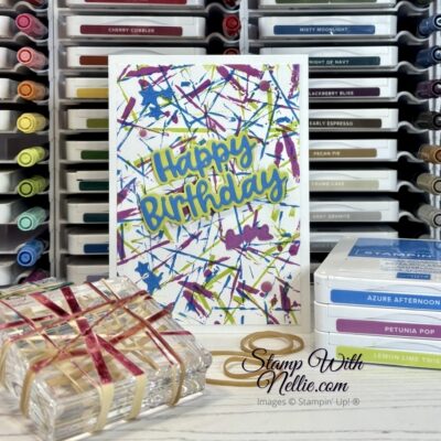 Rubber band stamped birthday card – CCC152