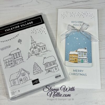 Yuletide Village slimline card – Sneak Peek & tutorial