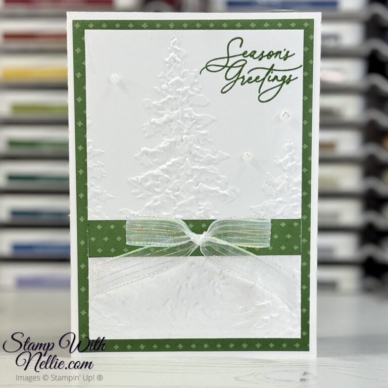 CAS Painted Trees Christmas card - Stamp with Nellie