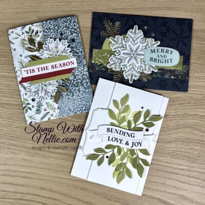 Elegant Pine Snowflakes cards