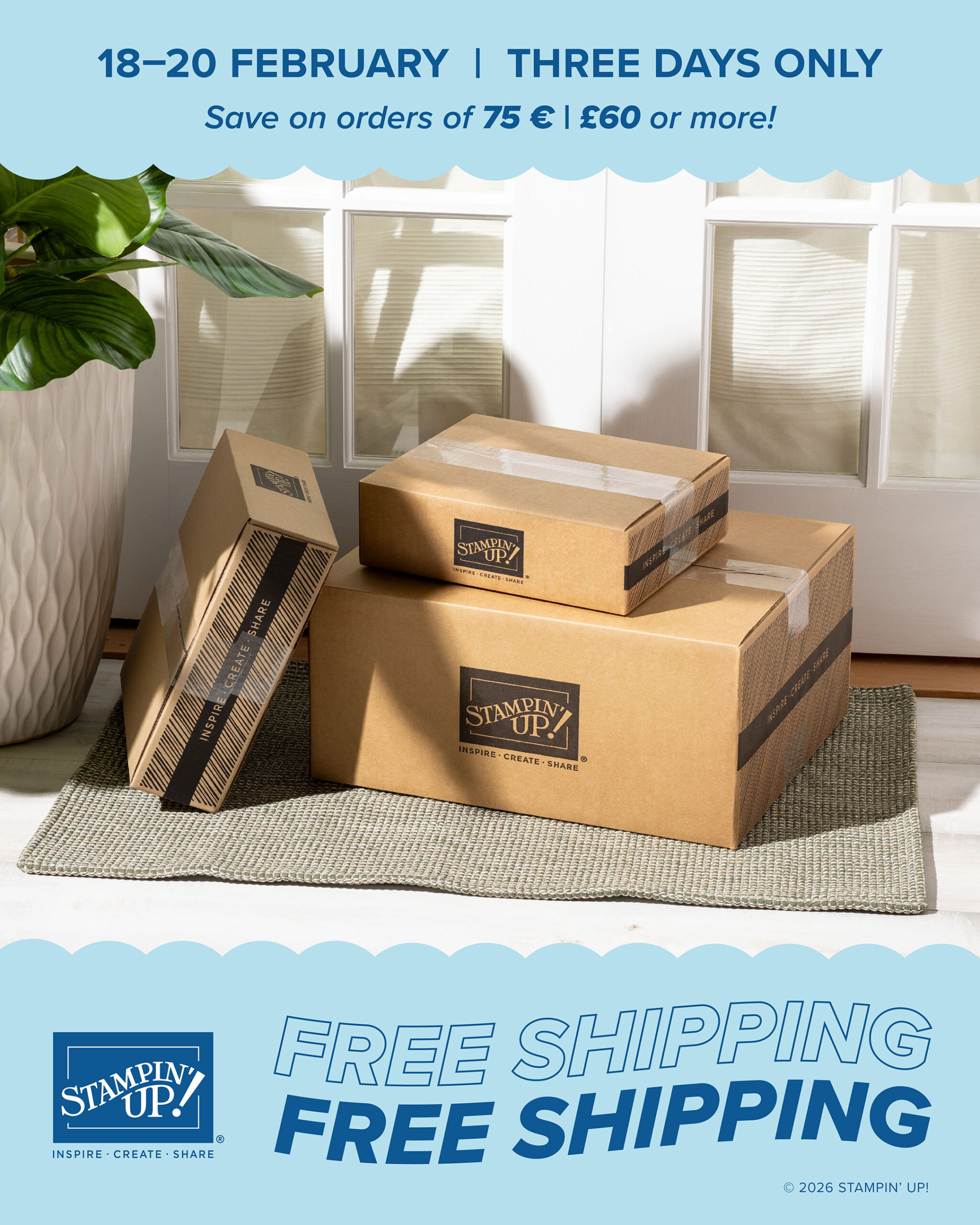 Stampin' Up! free shipping for 3 days only
